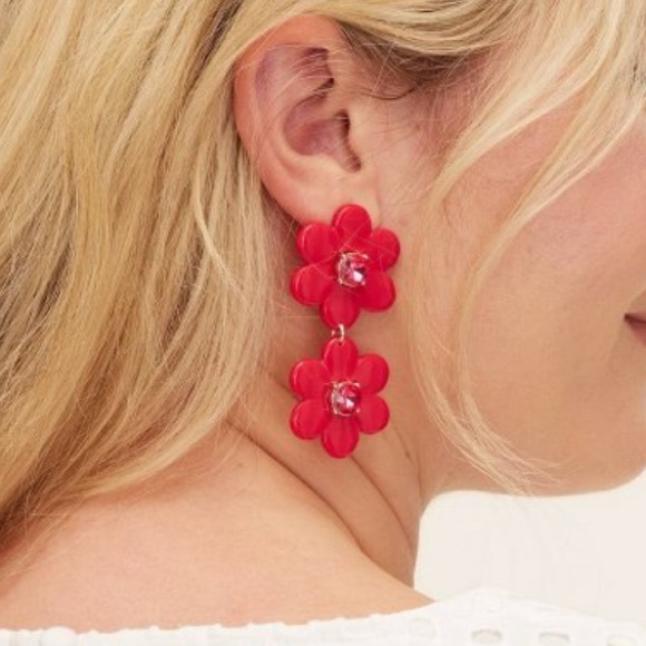 kate spade new york x Target - Red Floral Dangle Earrings - Picture 5 of 10